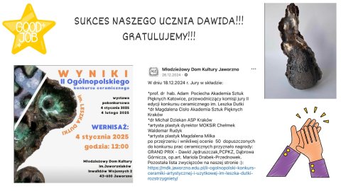 SUKCES NASZEGO UCZNIA DAWIDA!!! GRATULUJEMY!!!1